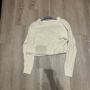 American Eagle Outfitters Cream Crew Neck Sweater